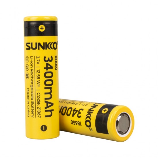 Sunkko 3.7 Volt 3400 Mah 18650 Şarj Edi̇lebi̇li̇r Pi̇l (Tekli̇)