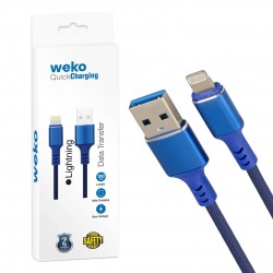 Weko Wk-22025 Usb To Lightning Örgülü Si̇yah 1 Mt Şarj Kablosu (No:14)