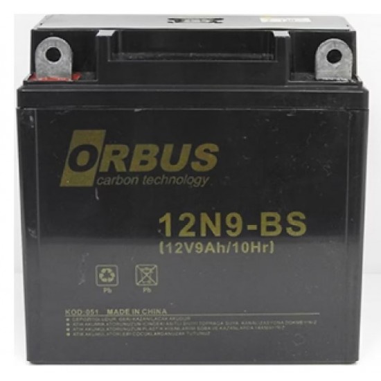 Orbus 12N9-Bs 12 V 9 Ah Asi̇t İçi̇nde Karbon Motosi̇klet Aküsü