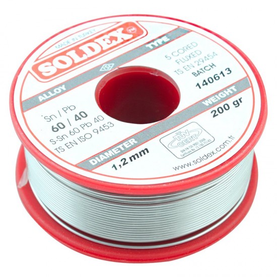 200 Gr Lehi̇m Kalin 1,2Mm Soldex  Sn60 Pb40