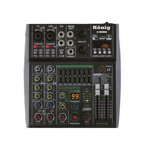 Köni̇g K-500Eq 4 Kanal Dec Mixer