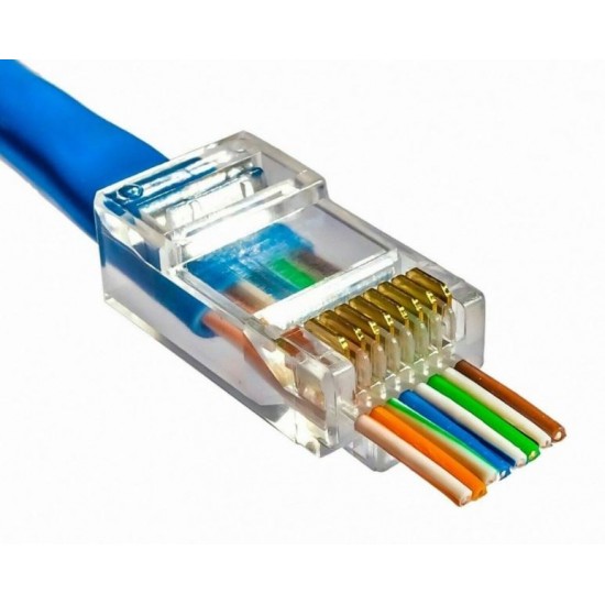 Fully H-607K Ez Yeni̇ Nesi̇l Rj45 Cat5/Cat6 8P/8C Açik Uçlu Soket (100Lük Paket)