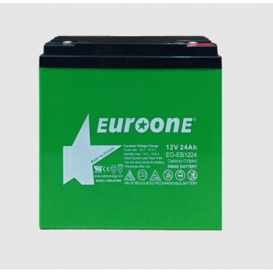 Euroone 12V 24Ah E-Bike Elektri̇kli̇ Bi̇si̇klet Aküsü (180 X 76 X 167 Mm)