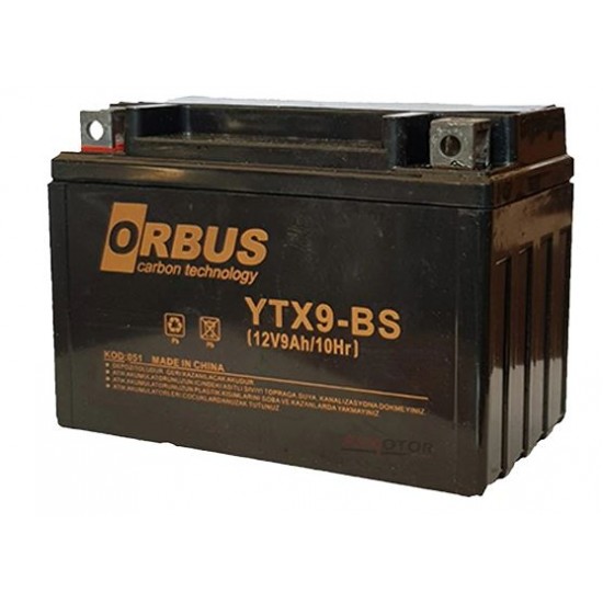 Orbus Ytx9-Bs 12V 9A Motosi̇klet Aküsü (150 X 86 X 107 Mm) (2.9Kg)