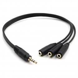 Kulaklik Çoklayici 3.5 Mm Erkek X 1 / 3 Stereo Di̇şi̇ X 3  - 30 Cm Y Kablo