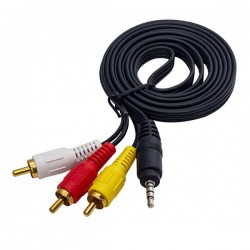 Powermaster Di̇scman Kablosu 1.5 Metre (3.5Mm Stereo 3 Boğumlu - 3Rca Kablo)