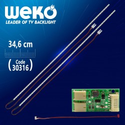 17 Uni̇versal Moni̇tör E-Led 57 Ledli̇ (2835) 340Mm 12V Çi̇ft Led+Sürücü+Kablo Takim 34.6 Cm (Wk-1375)