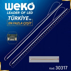 19 Uni̇versal Moni̇tör E-Led 54 Ledli̇ 38.3 Cm 12V Çi̇ft Led+Sürücü+Kablo Takim (Wk-0140)