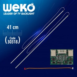 19 Uni̇versal Moni̇tör E-Led 60 Ledli̇ (Wide) (2835) 410Mm 12V Çi̇ft Led+Sürücü+Kablo Takim (Wk-0141)