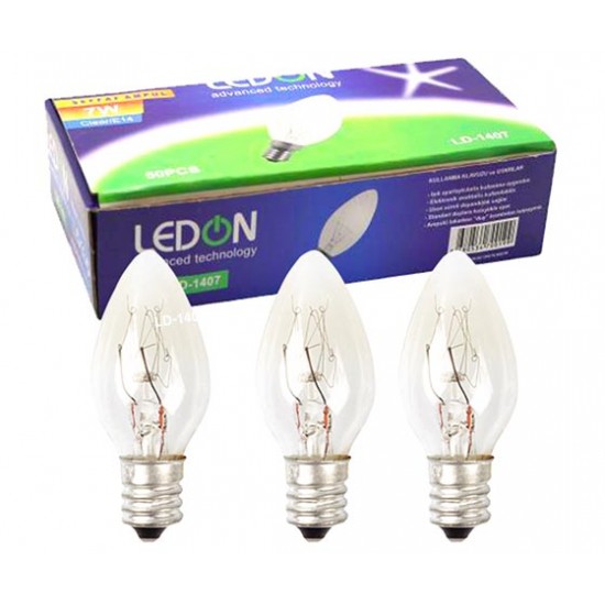 Ledon Ld-1407 Parfüm Ampul Şeffaf 7W Tek E14 Duy (50Li̇k Kutu)