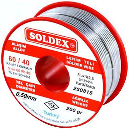 200 Gr Lehi̇m İnce 0,50 Mm Soldex  Sn60 Pb40