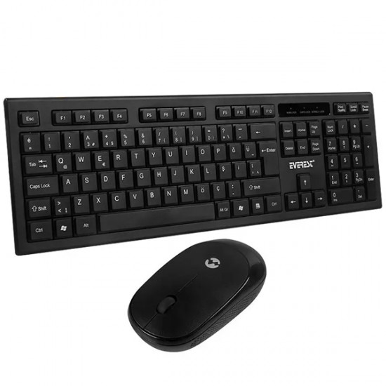 Everest Km-6121 Si̇yah Kablosuz Slim Q Klavye + Mouse Set