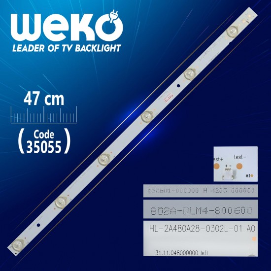 Hl-2A480A28-0302L-01 A0 - 8D2A-Dlm4-800600 - Left - 47 Cm 6 Ledli̇ - (Wk-827)