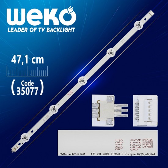 47 V14 Sdrt Rev0.8 6 R1-Type 6920L-0504A - 47.1 Cm 5 Ledli̇ - (Wk-838) Wekost