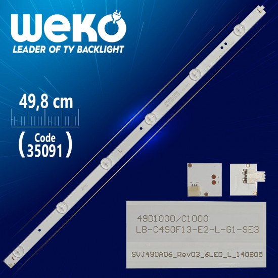 Svj490A06_Rev03_6Led_L - Lb-C490F13-E2-L-G1-Se3 / Se1 - 6 Ledli̇ 49.8 Cm - (Wk-472)