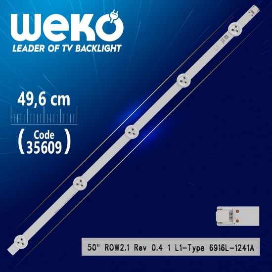 50 Row2.1 Rev 0.4 1 L1-Type 6916L-1241A - 49.6 Cm 5 Ledli̇ - (Wk-509)