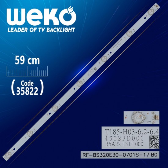 Rf-Bs320E30-0701S-17B0 - T185-H03-6.2-6.4 - 59 Cm 7 Ledli̇ - (Wk-1285)   6 Volt