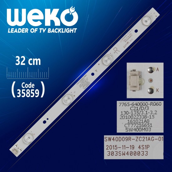 Sw40D09R-Zc21Ag-01 - 4S1P - 303Sw400033 - R Type - 32 Cm 4 Ledli̇ - (Wk-1321)