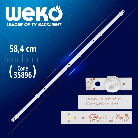 K320Wdc1 A1 4708-K32Wdc-A1113N01 - 6 Ledli̇  58.4 Cm (Wk-1358) 6V