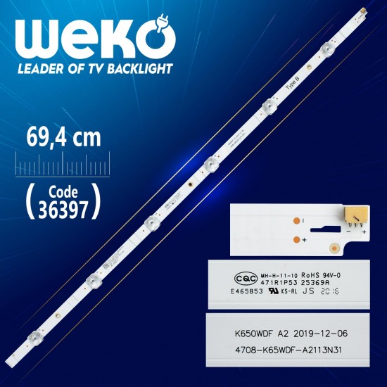 K650Wdf A2 4708-K65Wdf-A2113N31 Type B  6 Ledli̇ 69.4 Cm