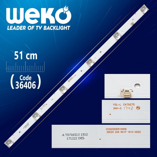 Cc02320D510V06  32E20 2X6 6S1P 1910 0D20  6 Ledli̇ 51 Cm