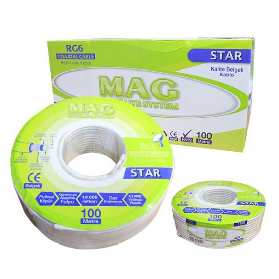 Mag Star Rg6/U4 48 Tel Anten Kablosu (100 Metre)