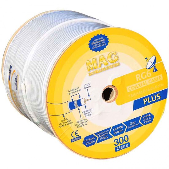 Mag Plus Rg6/U4 Trisheild Anten Kablosu (300 Metre)