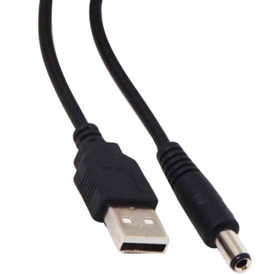 Usb Erkek 5.5*2.5 Uç Adaptör Jackli 80 Cm Kablo Powermaster