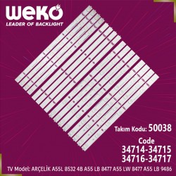 Wkset-5038 34714X4 34715X4 34716X4 34717X4 Arceli̇k_55_Apollon_8X8+8X7_2121C 16 Adet Led Bar