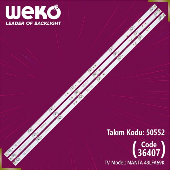 Wkset-5552 36407X3 K430Wdd1 A3 4708-K43Wdd-A3117N01 3 Adet Led Bar