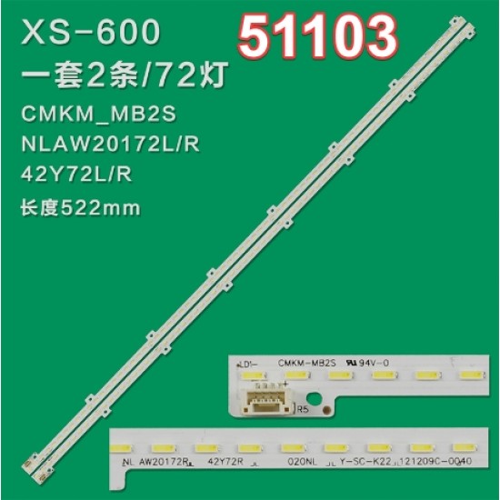 Wkset-6103 34938X1 34939X1 Cmkm-Mb2S - Nlaw20172L/R 2 Adet Led Bar