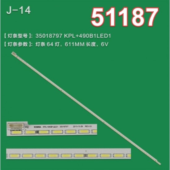 Wkset-6187 36430X1 Kpl + 490B1Led1 35018797 37024855 35018796 1 Adet Led Bar