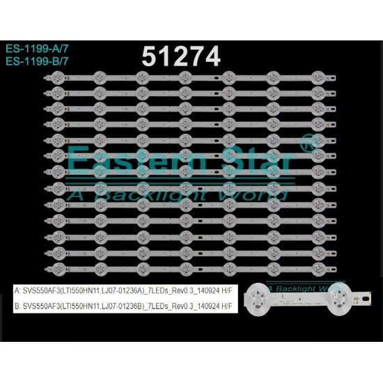 Wkset-6274 36979X7 36980X6 Svs550Af3 (Lti550Hn11,Lj07-01236A/B 13 Adet Led Bar