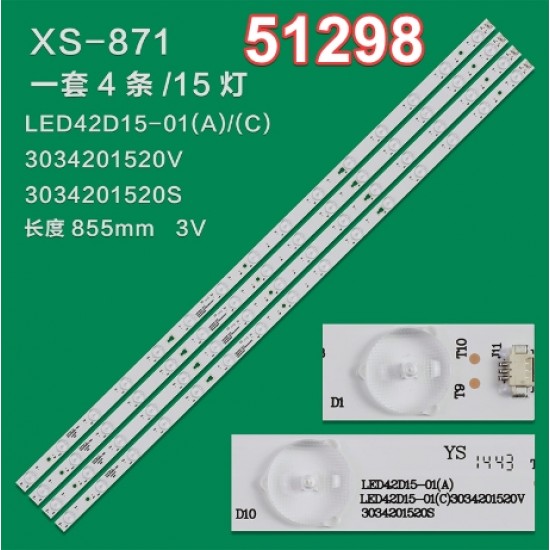 Wkset-6298 37031X4 Led42D15-01 (C) 3034201520V  4 Adet Led Bar