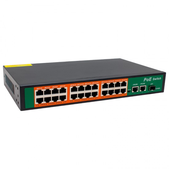 Powermaster 300W 10/100/1000 Mbps 24+3+Sfp 24 Port Poe Ethernet Gigabit Switch