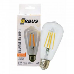 Orbus Orb-Stc6W Filament Bulb St64 6 Watt E27 600 Lmn Sari Led Ampül