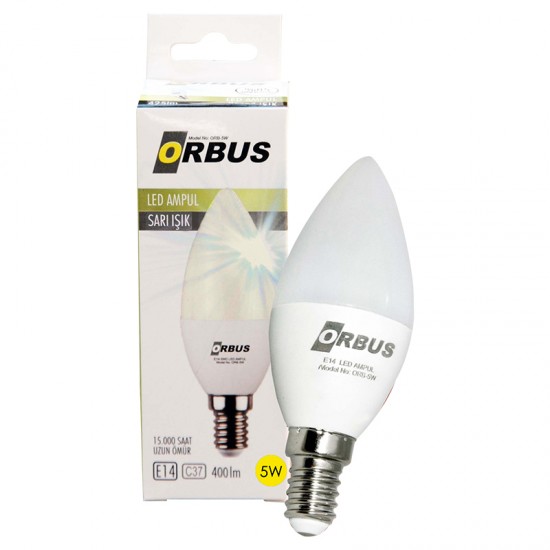 Orbus Orb-5Ws C37 5 Watt E14 400 Lmn Sari Tasarruflu Ampül