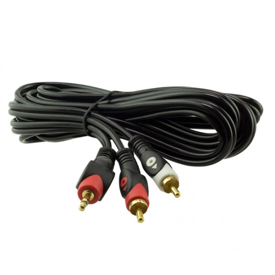 2 Rca Erkek + 3.5 Mm Stereo Erkek 3 Metre 1.Kali̇te Kablo Powermaster