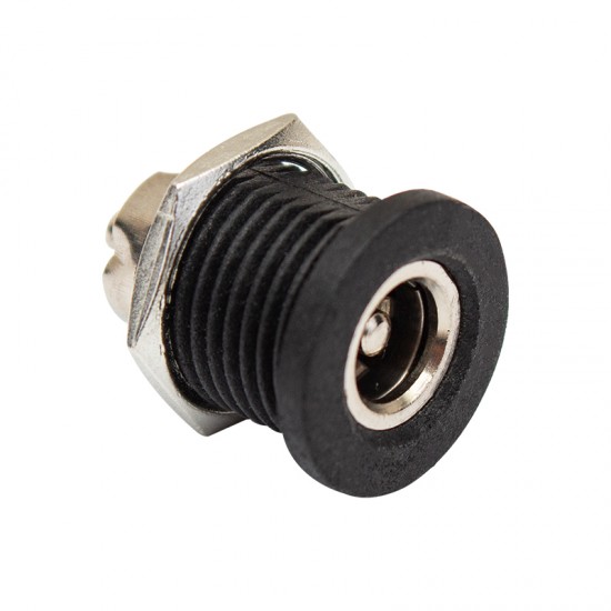 Adaptör Fi̇şi̇ İçi̇ Metal 12Mm Yuvarlak Somunlu Dc Şase 2.1Mm  (Ic-258C)