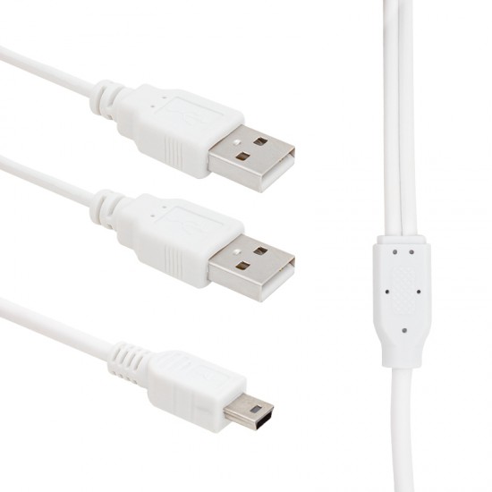 Usb 2 X Erkek - Mi̇ni̇ Usb 5 Pi̇n (2.0V) 1.5 Metre Kablo Powermaster