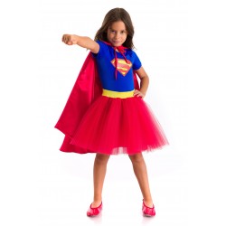 Supergirl Kostümü Kısa kollu