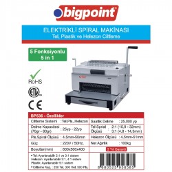 Bigpoint 5 Fonksiyonlu Ciltleme Makinesi