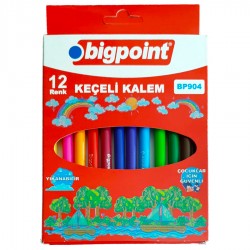 Bigpoint Keçeli Kalem 12'li Set (Karton Kutulu)