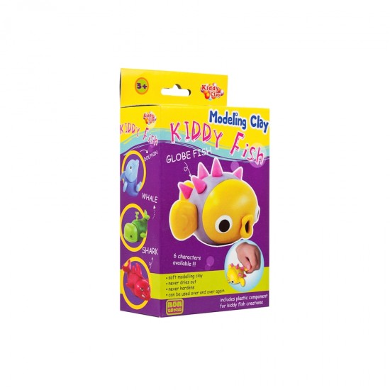 Kiddy Clay 12 Model Hamur + Balık Kalıpları (6 Farklı Balık Seti)