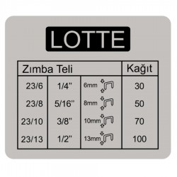 Lotte Zımba Makinesi Arşiv Tipi 100 Yaprak