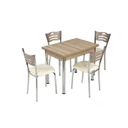 Mutfak Masası ve 4 Adet Sandalye Takımı Özel Ölçü 60x90 Açılır