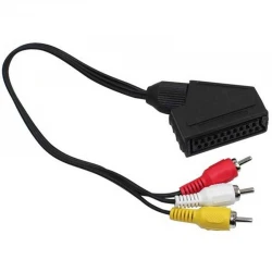 Elektromer Scart Adaptör Di̇şi̇/Rca Erkek 20 Cm Kablo