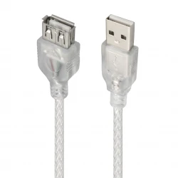 Powermaster 1.5 Metre 2.0V Şeffaf Usb Uzatma Kablosu