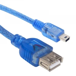 Powermaster Usb 5 Pi̇n Erkek-Usb Mavi̇ Şeffaf 40 Cm Di̇şi̇ Ipod Kablosu