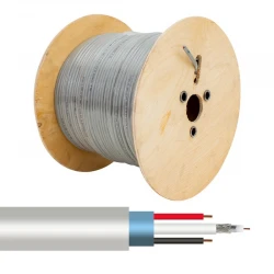 Powermaster Bakir (Cu) 2+1 X 0.22 Mm Tahta Makarali Cctv Kamera Kablosu (250 Metre)